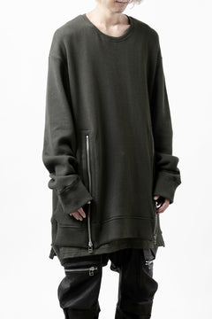 画像をギャラリービューアに読み込む, A.F ARTEFACT LAYERED ZIP PULLOVER / COTTON KNIT+JERSEY (KHAKI)