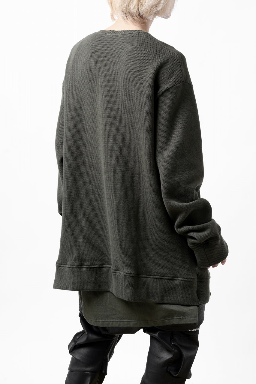 画像をギャラリービューアに読み込む, A.F ARTEFACT LAYERED ZIP PULLOVER / COTTON KNIT+JERSEY (KHAKI)