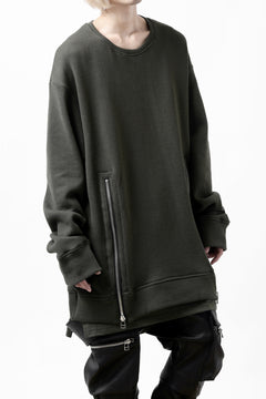 画像をギャラリービューアに読み込む, A.F ARTEFACT LAYERED ZIP PULLOVER / COTTON KNIT+JERSEY (KHAKI)
