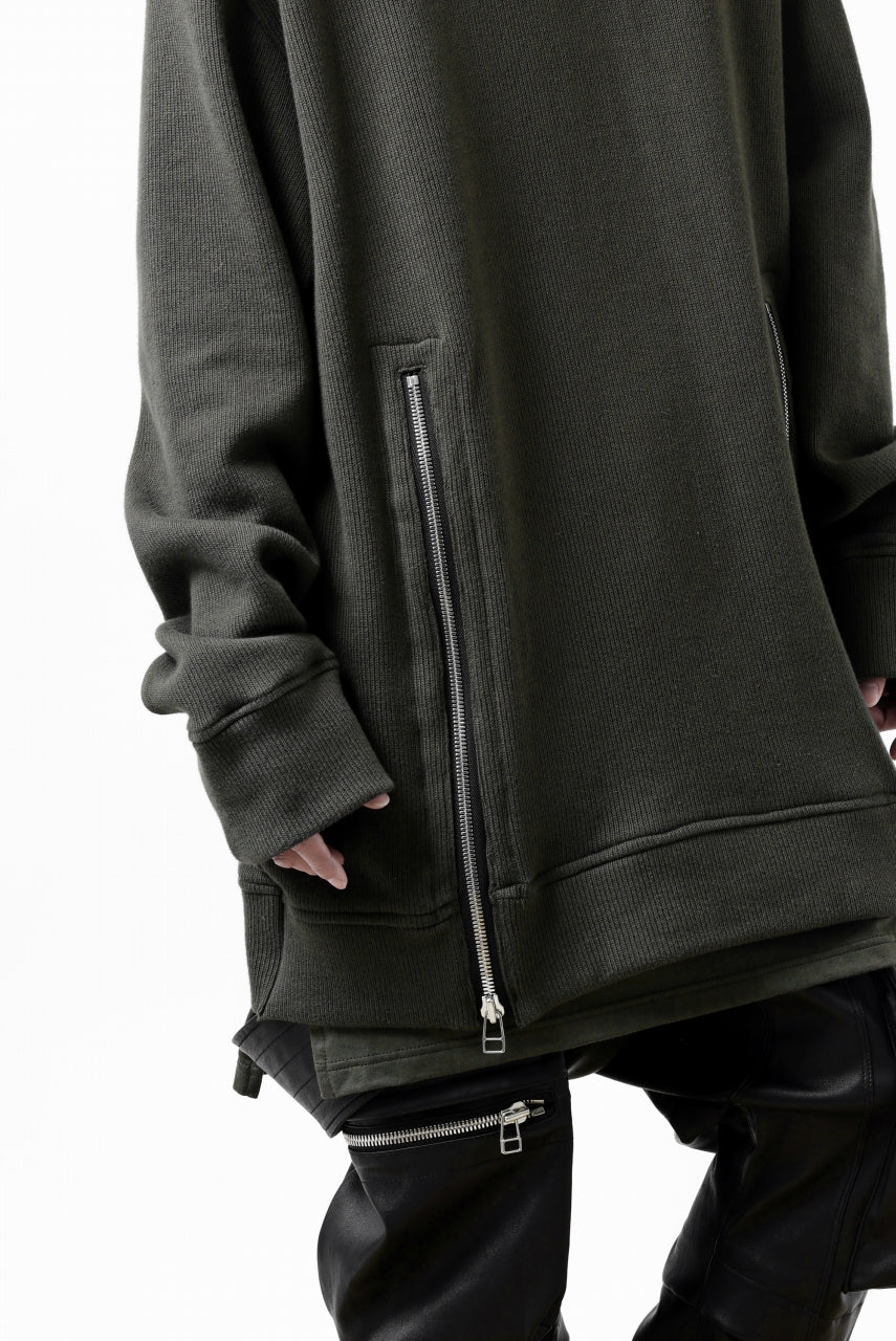 画像をギャラリービューアに読み込む, A.F ARTEFACT LAYERED ZIP PULLOVER / COTTON KNIT+JERSEY (KHAKI)