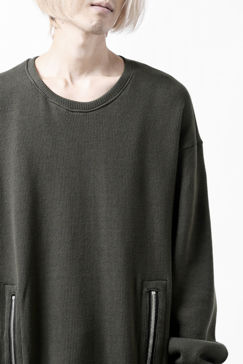画像をギャラリービューアに読み込む, A.F ARTEFACT LAYERED ZIP PULLOVER / COTTON KNIT+JERSEY (KHAKI)