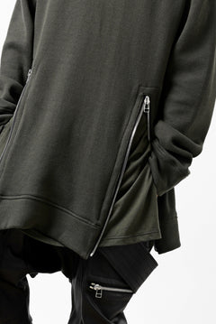 画像をギャラリービューアに読み込む, A.F ARTEFACT LAYERED ZIP PULLOVER / COTTON KNIT+JERSEY (KHAKI)