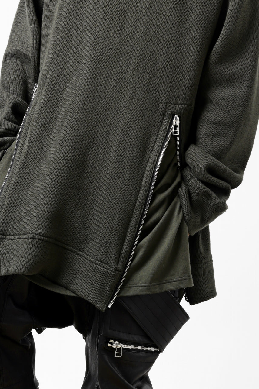 画像をギャラリービューアに読み込む, A.F ARTEFACT LAYERED ZIP PULLOVER / COTTON KNIT+JERSEY (KHAKI)