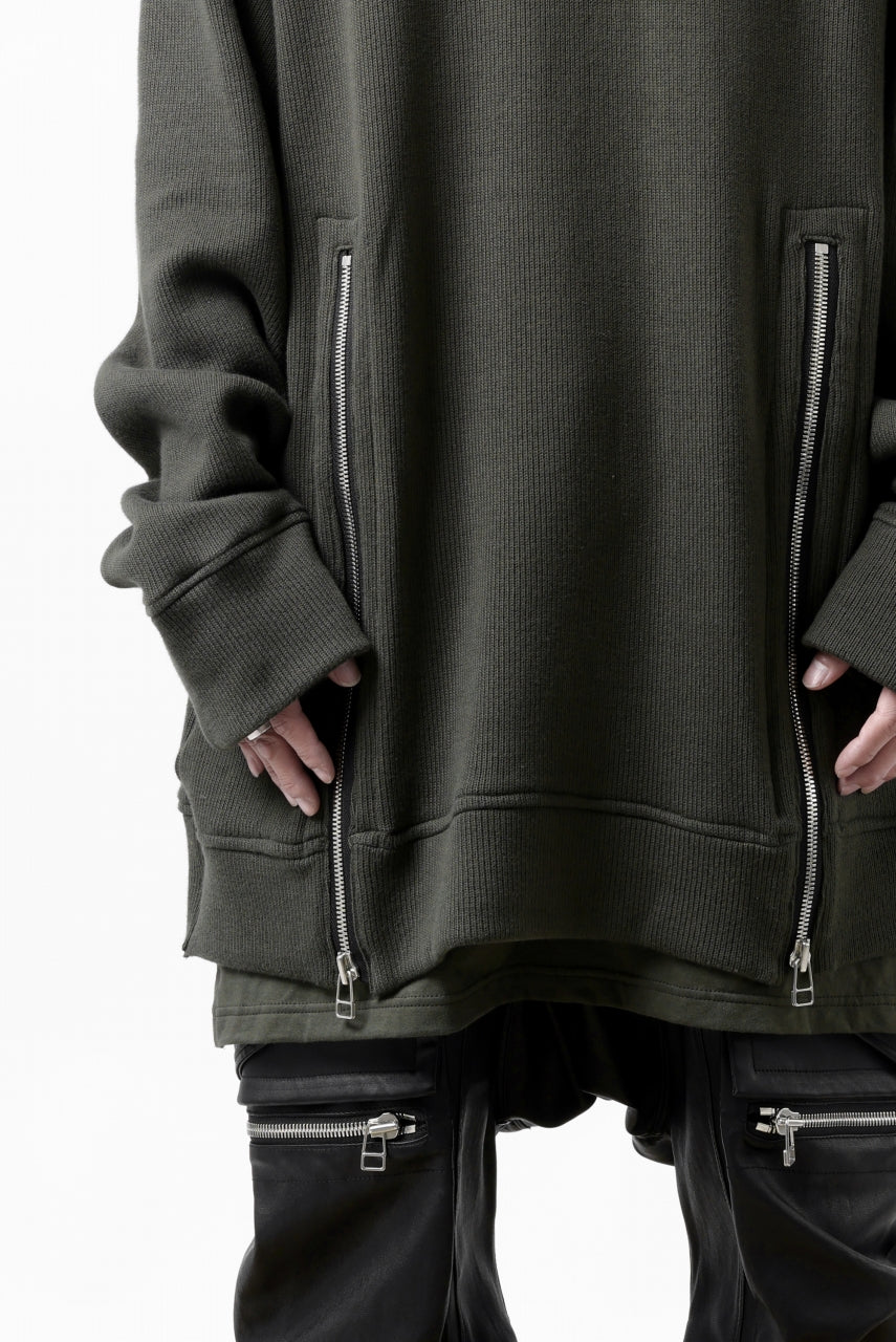 画像をギャラリービューアに読み込む, A.F ARTEFACT LAYERED ZIP PULLOVER / COTTON KNIT+JERSEY (KHAKI)