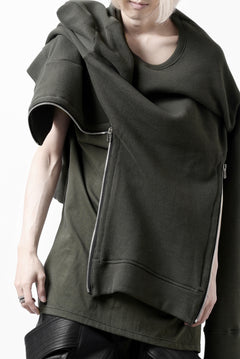 画像をギャラリービューアに読み込む, A.F ARTEFACT LAYERED ZIP PULLOVER / COTTON KNIT+JERSEY (KHAKI)