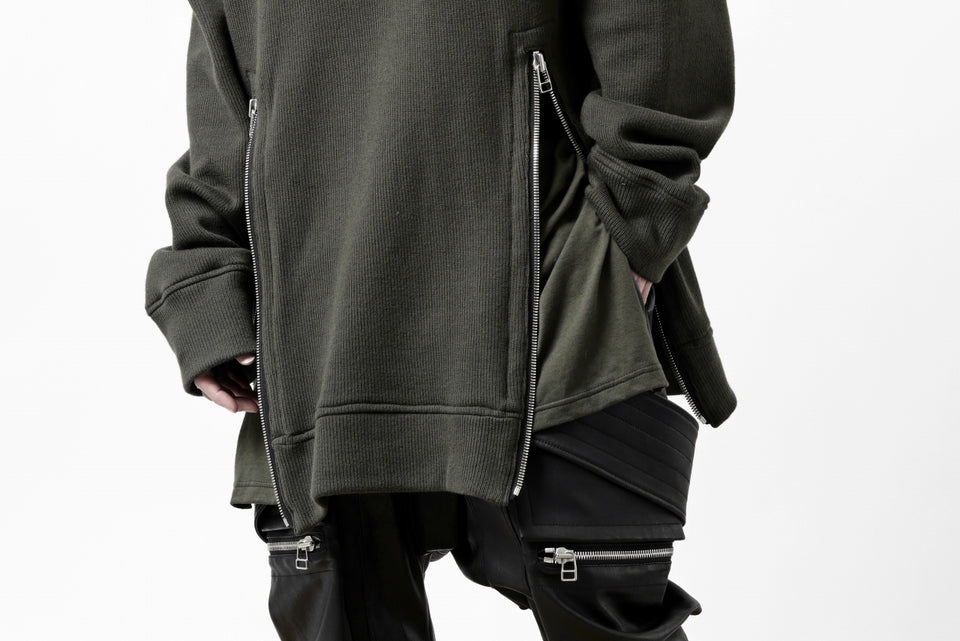 画像をギャラリービューアに読み込む, A.F ARTEFACT LAYERED ZIP PULLOVER / COTTON KNIT+JERSEY (KHAKI)