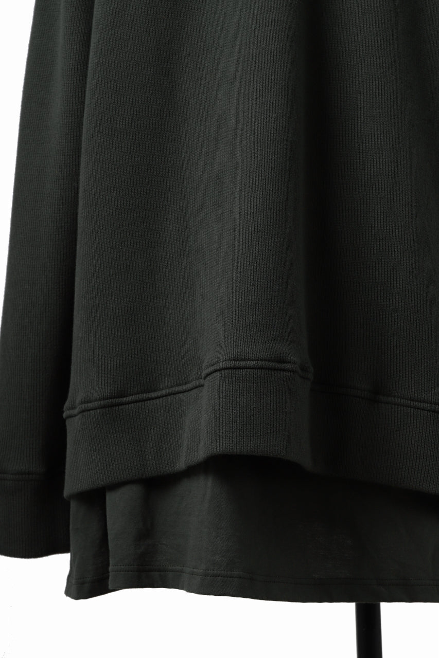 画像をギャラリービューアに読み込む, A.F ARTEFACT LAYERED ZIP PULLOVER / COTTON KNIT+JERSEY (KHAKI)