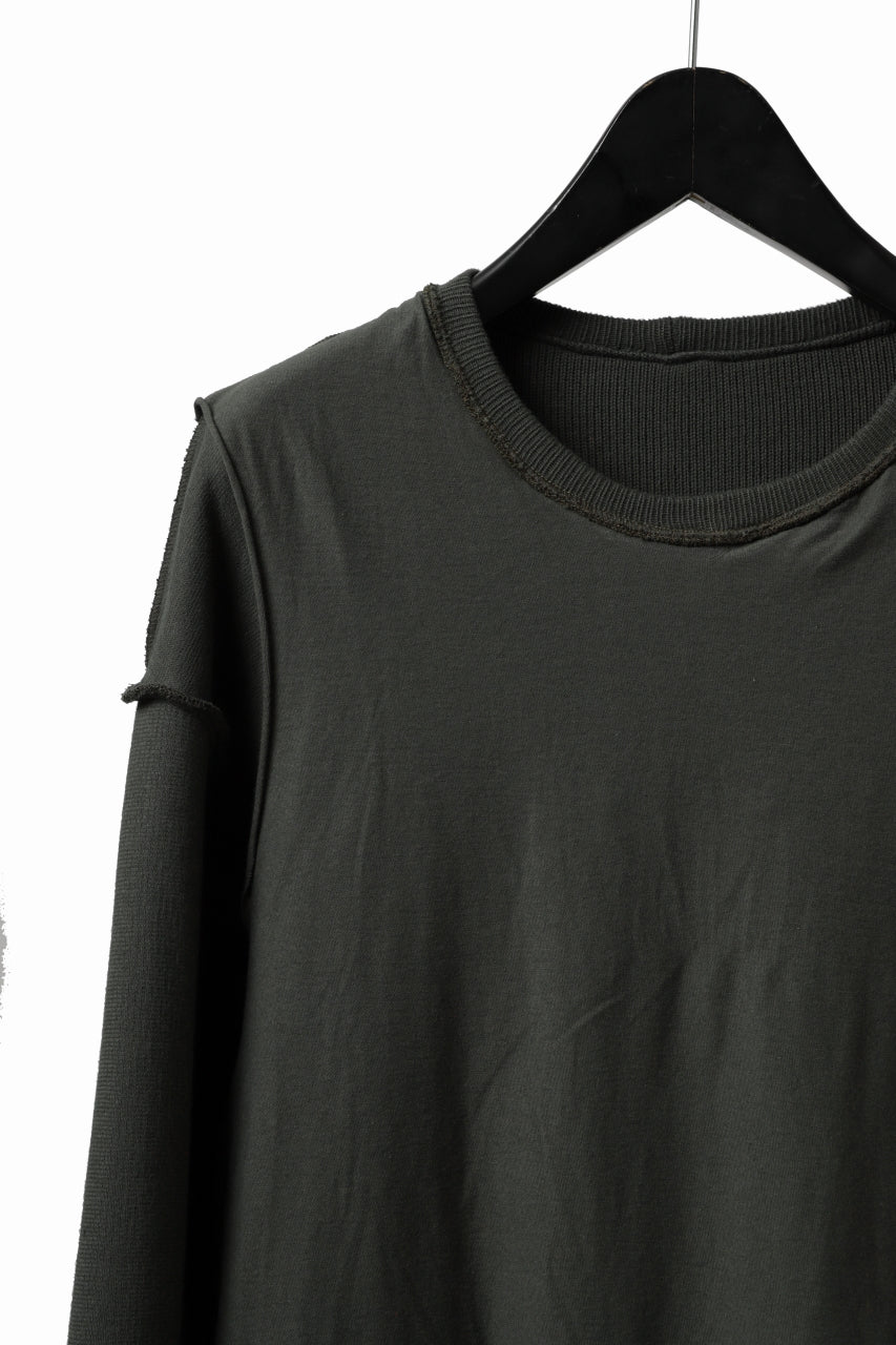 画像をギャラリービューアに読み込む, A.F ARTEFACT LAYERED ZIP PULLOVER / COTTON KNIT+JERSEY (KHAKI)