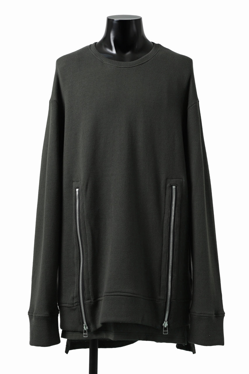 画像をギャラリービューアに読み込む, A.F ARTEFACT LAYERED ZIP PULLOVER / COTTON KNIT+JERSEY (KHAKI)