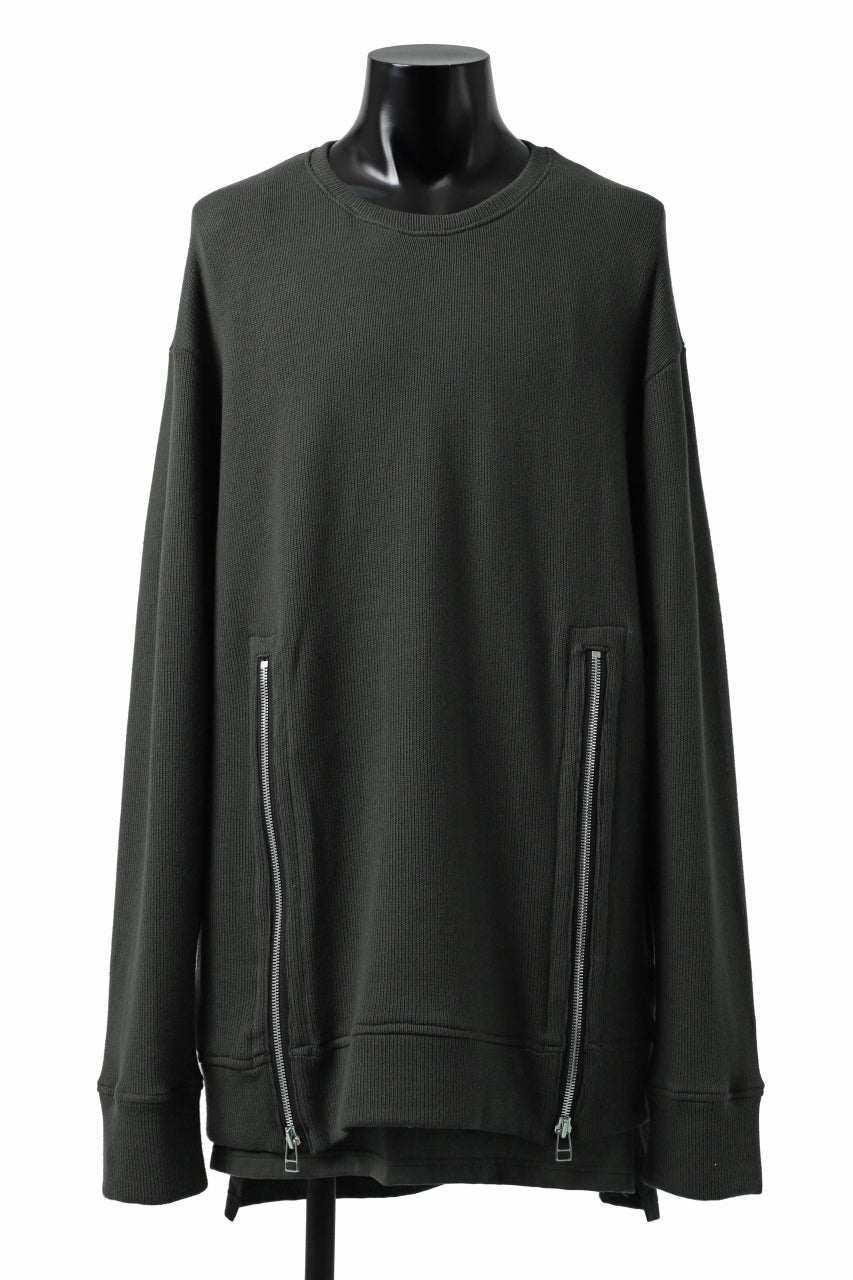 画像をギャラリービューアに読み込む, A.F ARTEFACT LAYERED ZIP PULLOVER / COTTON KNIT+JERSEY (KHAKI)