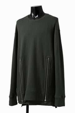 画像をギャラリービューアに読み込む, A.F ARTEFACT LAYERED ZIP PULLOVER / COTTON KNIT+JERSEY (KHAKI)