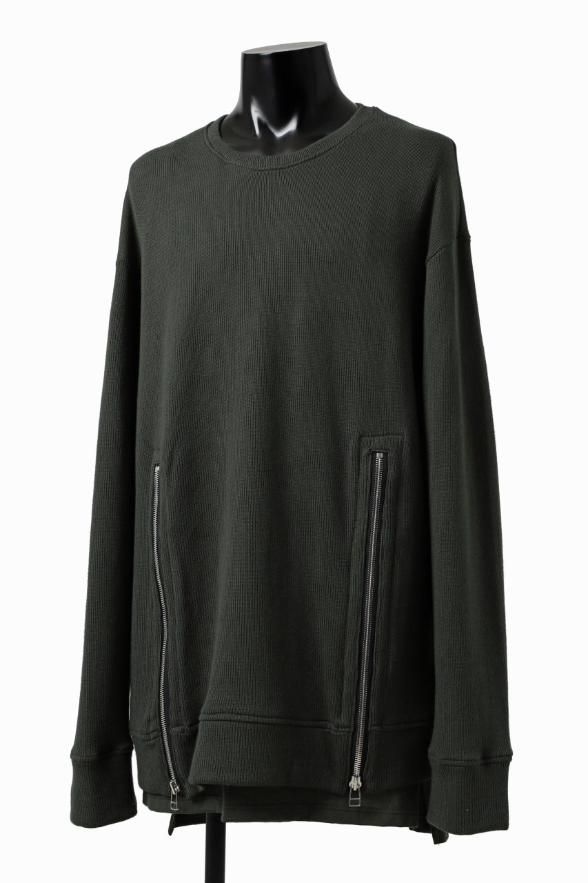 画像をギャラリービューアに読み込む, A.F ARTEFACT LAYERED ZIP PULLOVER / COTTON KNIT+JERSEY (KHAKI)