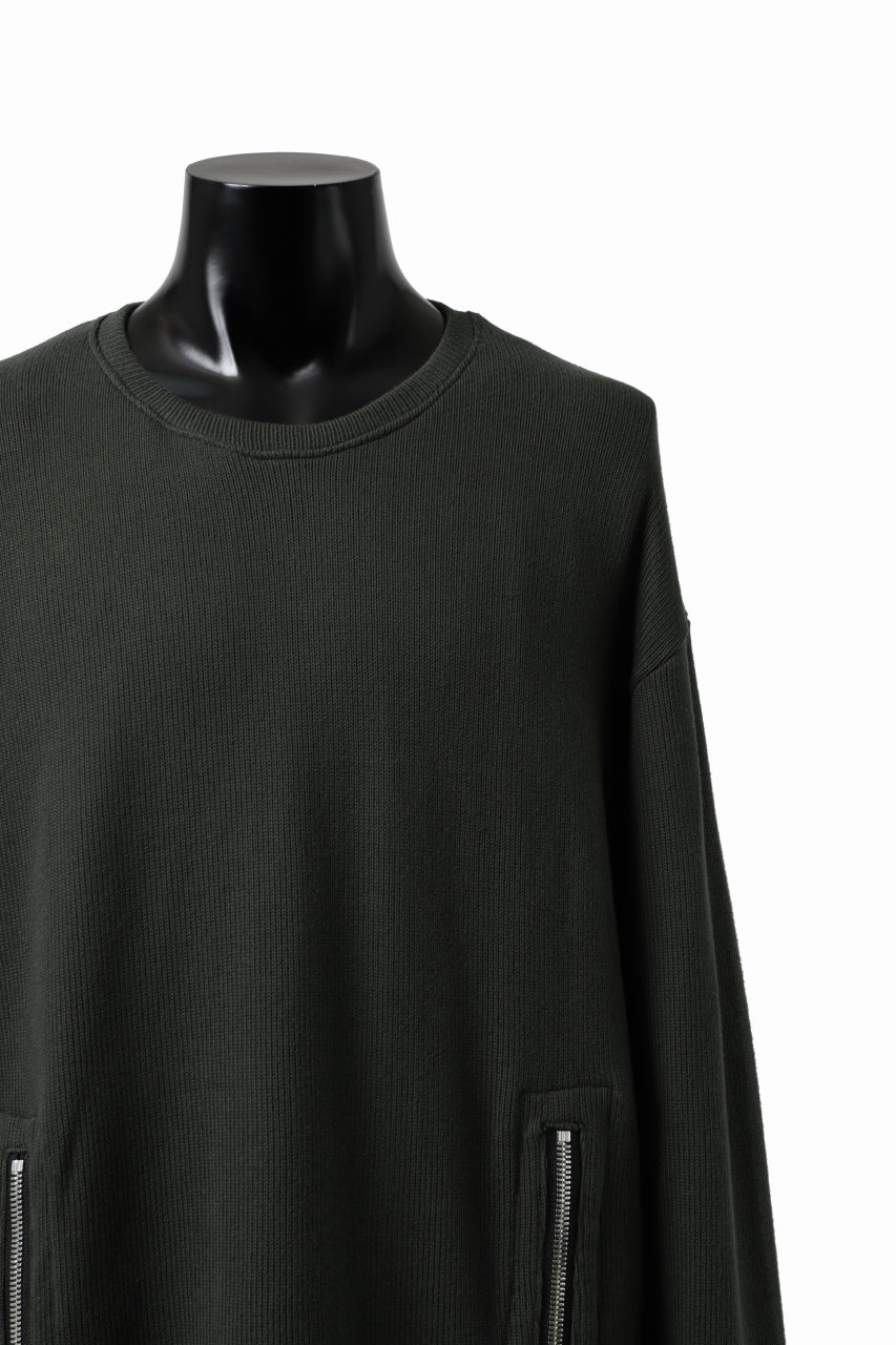 画像をギャラリービューアに読み込む, A.F ARTEFACT LAYERED ZIP PULLOVER / COTTON KNIT+JERSEY (KHAKI)