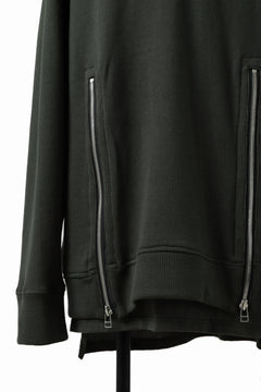 画像をギャラリービューアに読み込む, A.F ARTEFACT LAYERED ZIP PULLOVER / COTTON KNIT+JERSEY (KHAKI)