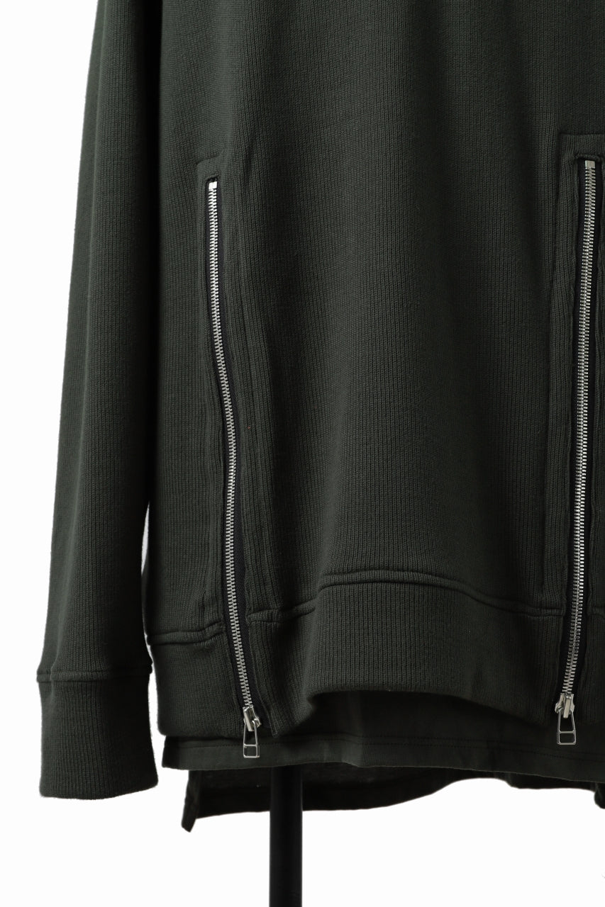 画像をギャラリービューアに読み込む, A.F ARTEFACT LAYERED ZIP PULLOVER / COTTON KNIT+JERSEY (KHAKI)