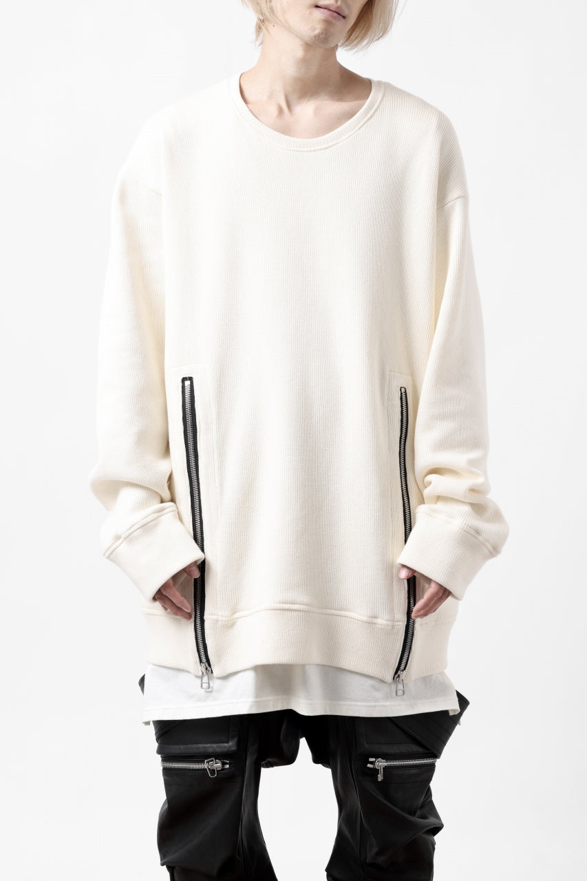 画像をギャラリービューアに読み込む, A.F ARTEFACT LAYERED ZIP PULLOVER / COTTON KNIT+JERSEY (IVORY)