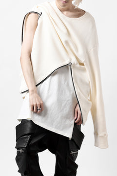 画像をギャラリービューアに読み込む, A.F ARTEFACT LAYERED ZIP PULLOVER / COTTON KNIT+JERSEY (IVORY)
