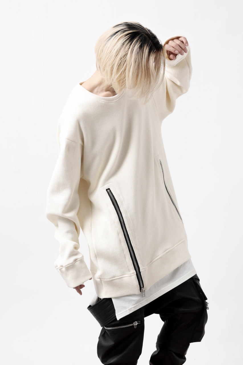 画像をギャラリービューアに読み込む, A.F ARTEFACT LAYERED ZIP PULLOVER / COTTON KNIT+JERSEY (IVORY)