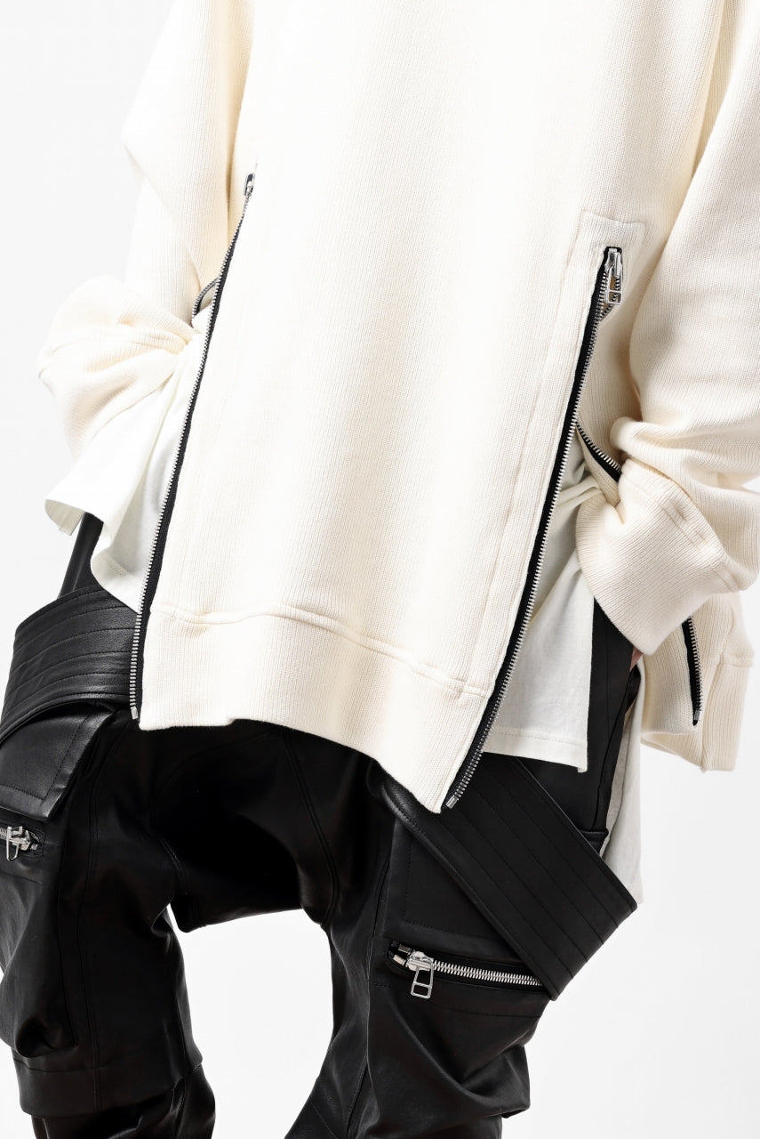 画像をギャラリービューアに読み込む, A.F ARTEFACT LAYERED ZIP PULLOVER / COTTON KNIT+JERSEY (IVORY)