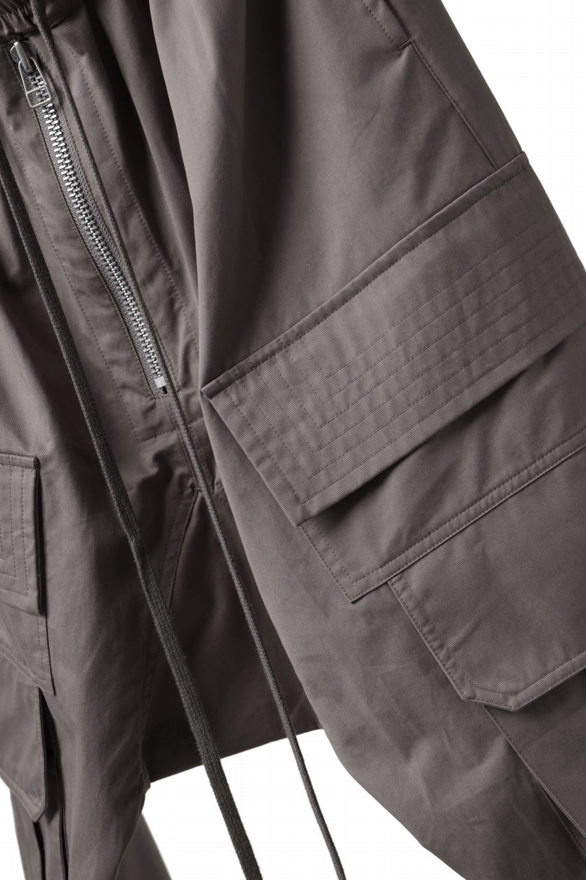 画像をギャラリービューアに読み込む, A.F ARTEFACT FRONT ZIP CARGO SARROUEL EASY PANTS (GREY)