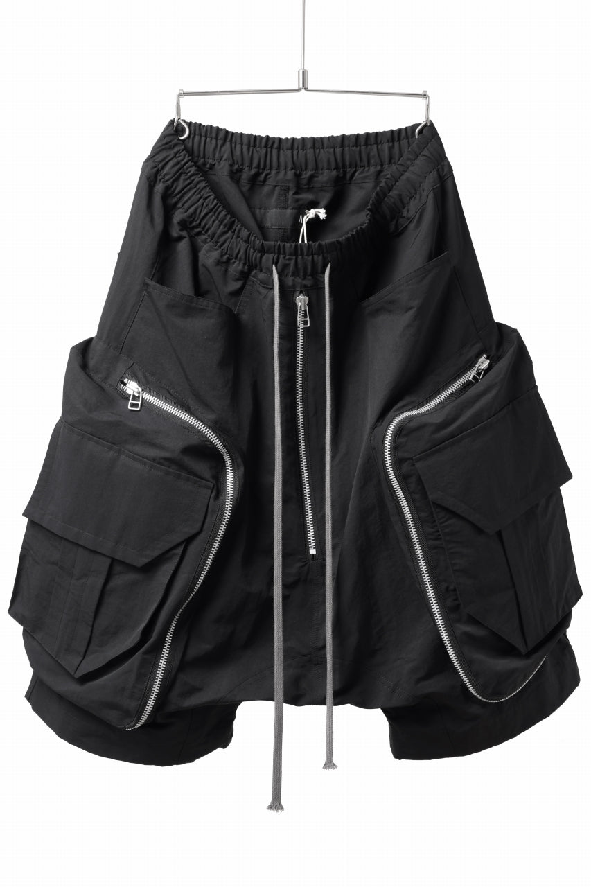 画像をギャラリービューアに読み込む, A.F ARTEFACT RADICAL-ZIP MILITARY SARROUEL SHORTS (BLACK)