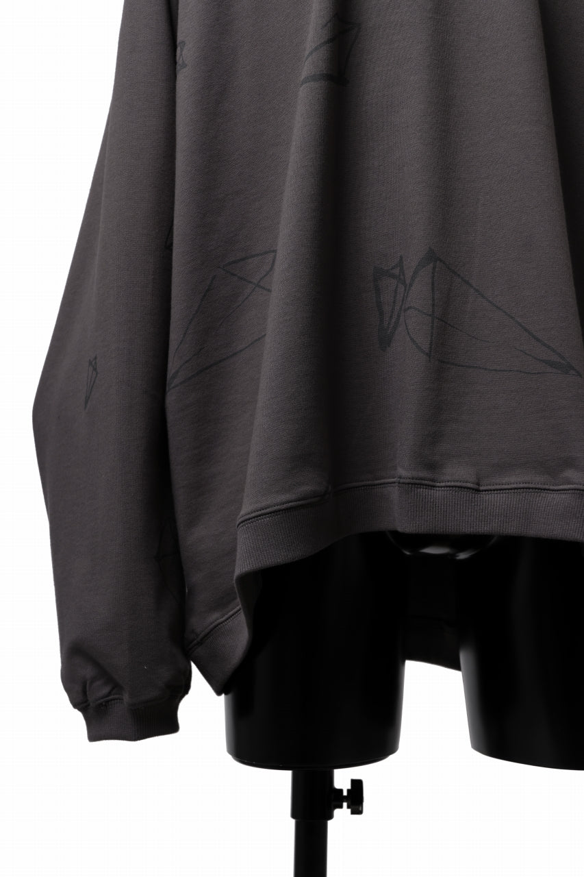 画像をギャラリービューアに読み込む, A.F ARTEFACT PYRA PATTERN PRINT CREW NECK TOPS (GREY)