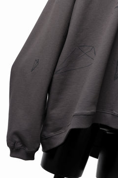 画像をギャラリービューアに読み込む, A.F ARTEFACT PYRA PATTERN PRINT CREW NECK TOPS (GREY)