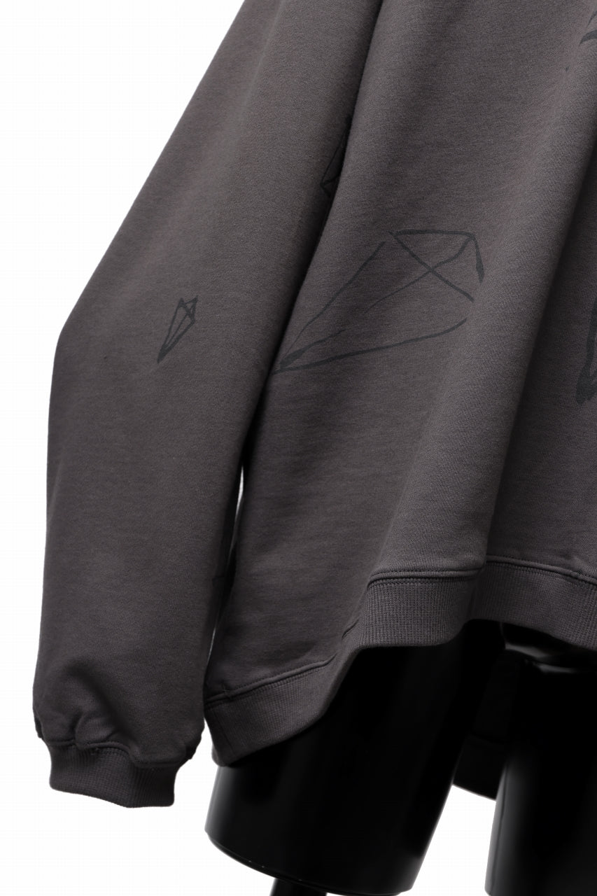 画像をギャラリービューアに読み込む, A.F ARTEFACT PYRA PATTERN PRINT CREW NECK TOPS (GREY)