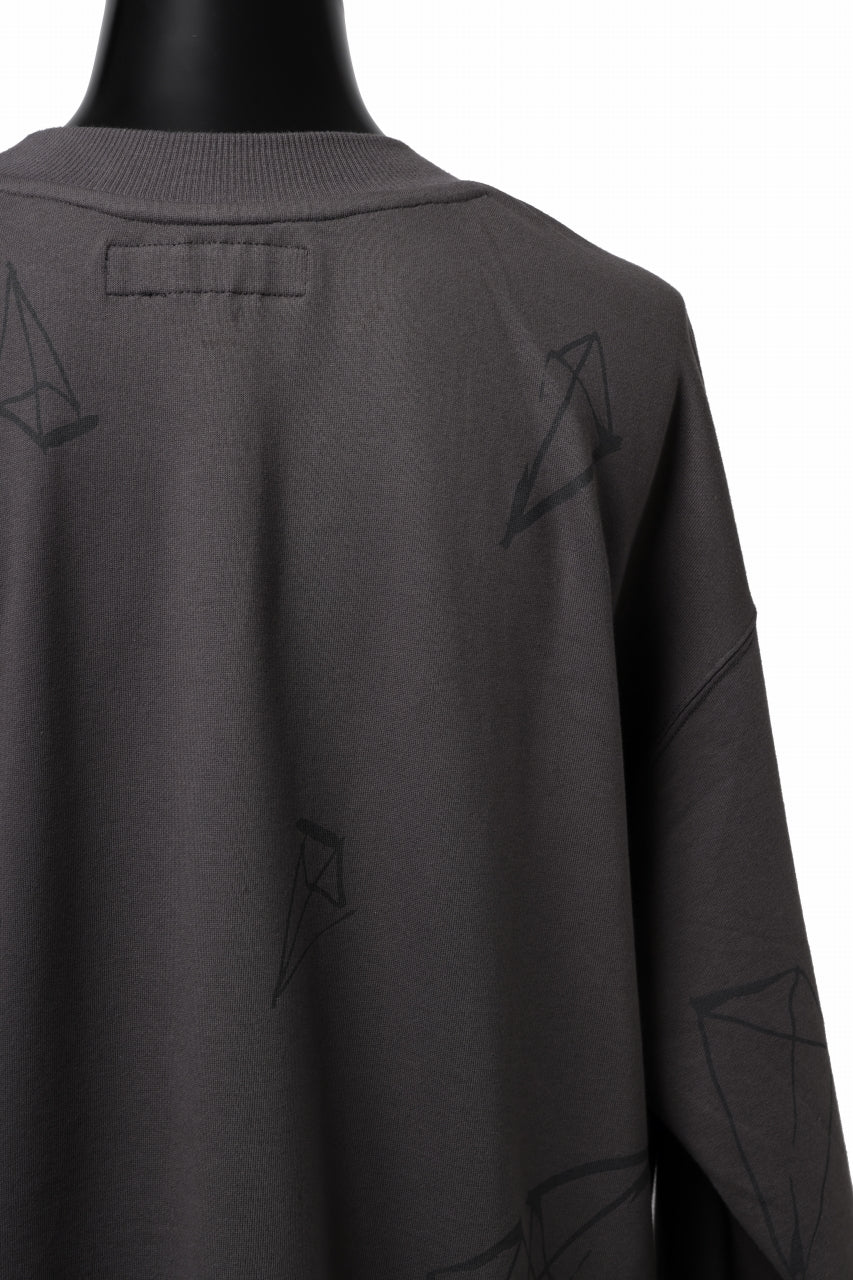 画像をギャラリービューアに読み込む, A.F ARTEFACT PYRA PATTERN PRINT CREW NECK TOPS (GREY)
