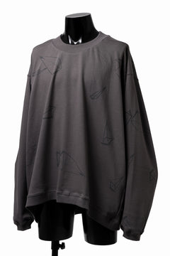 画像をギャラリービューアに読み込む, A.F ARTEFACT PYRA PATTERN PRINT CREW NECK TOPS (GREY)