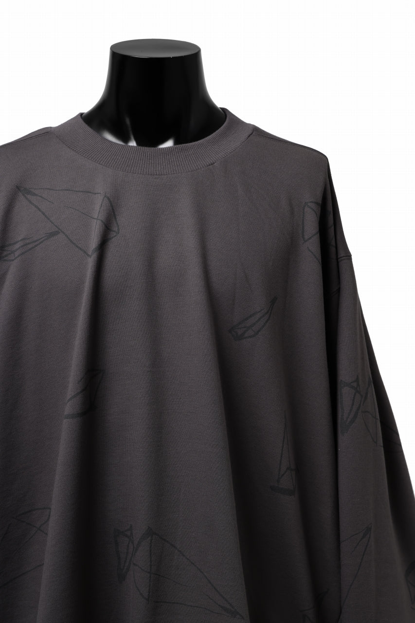 画像をギャラリービューアに読み込む, A.F ARTEFACT PYRA PATTERN PRINT CREW NECK TOPS (GREY)