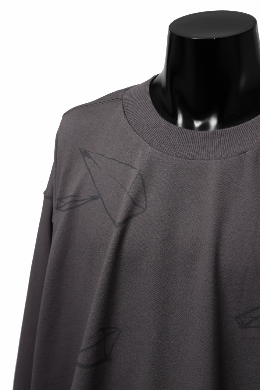 画像をギャラリービューアに読み込む, A.F ARTEFACT PYRA PATTERN PRINT CREW NECK TOPS (GREY)