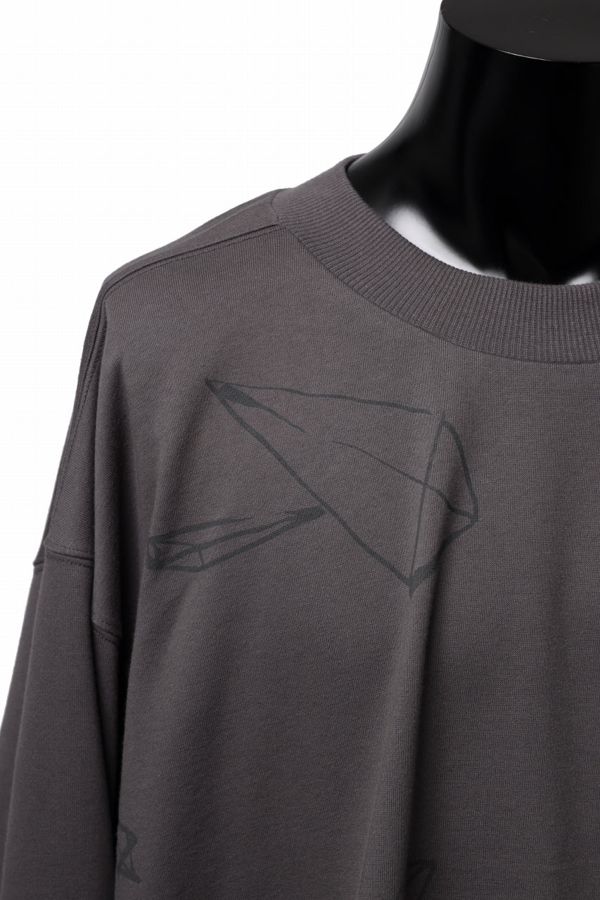 画像をギャラリービューアに読み込む, A.F ARTEFACT PYRA PATTERN PRINT CREW NECK TOPS (GREY)
