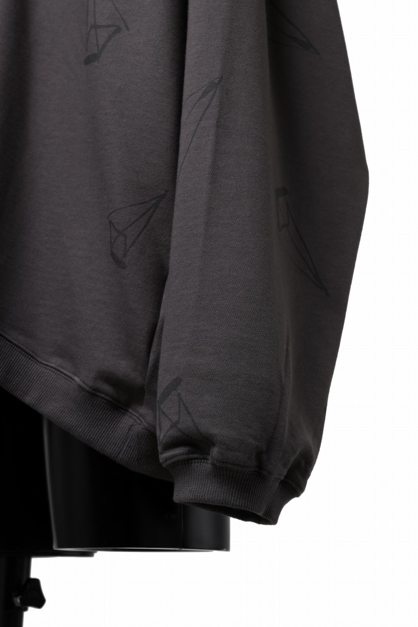 画像をギャラリービューアに読み込む, A.F ARTEFACT PYRA PATTERN PRINT CREW NECK TOPS (GREY)