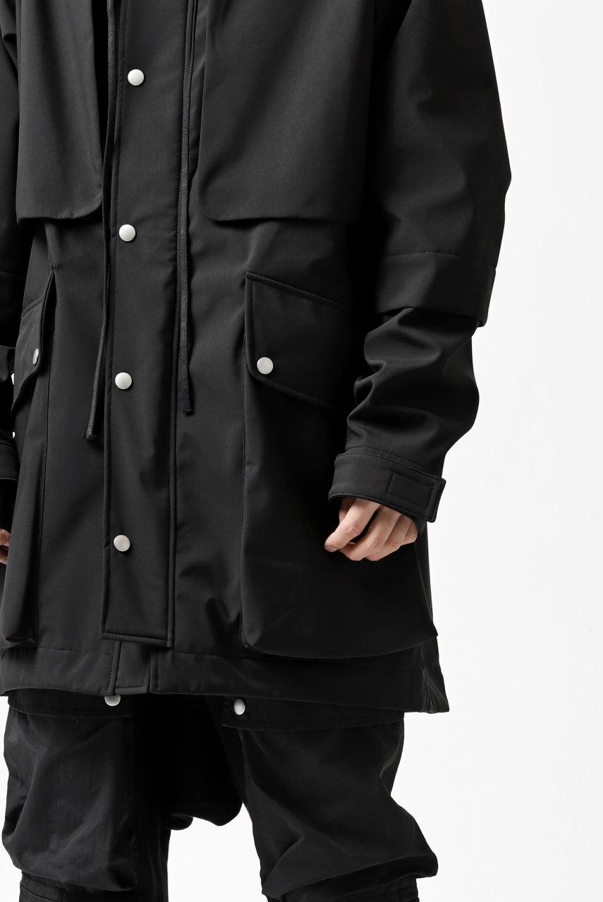 画像をギャラリービューアに読み込む, A.F ARTEFACT "LIGHT-WARMER" MODS COAT / FLEECE BONDING NYLON (BLACK)