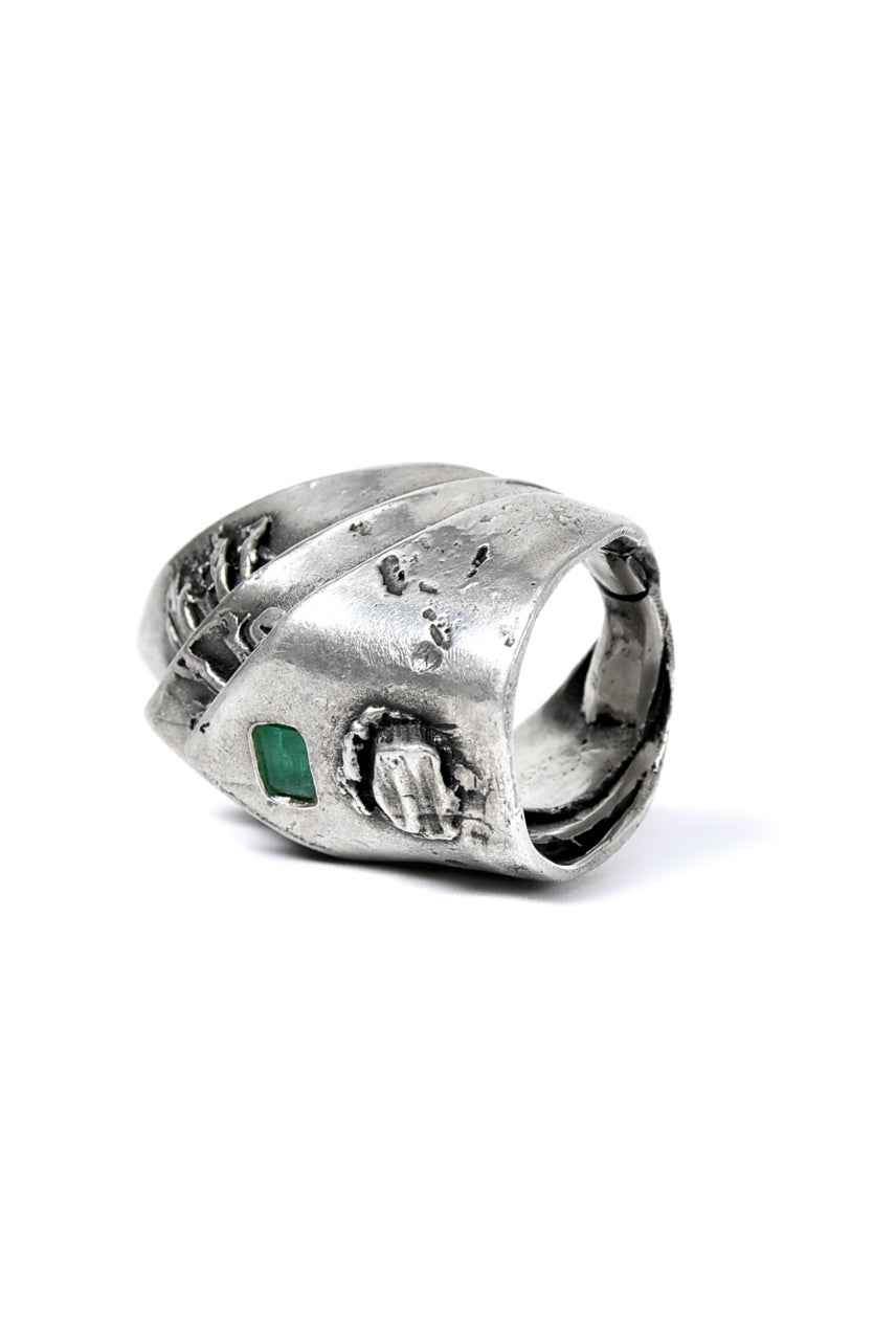 GASPARD HEX Mayan Ring with EMERALD JEWELRY