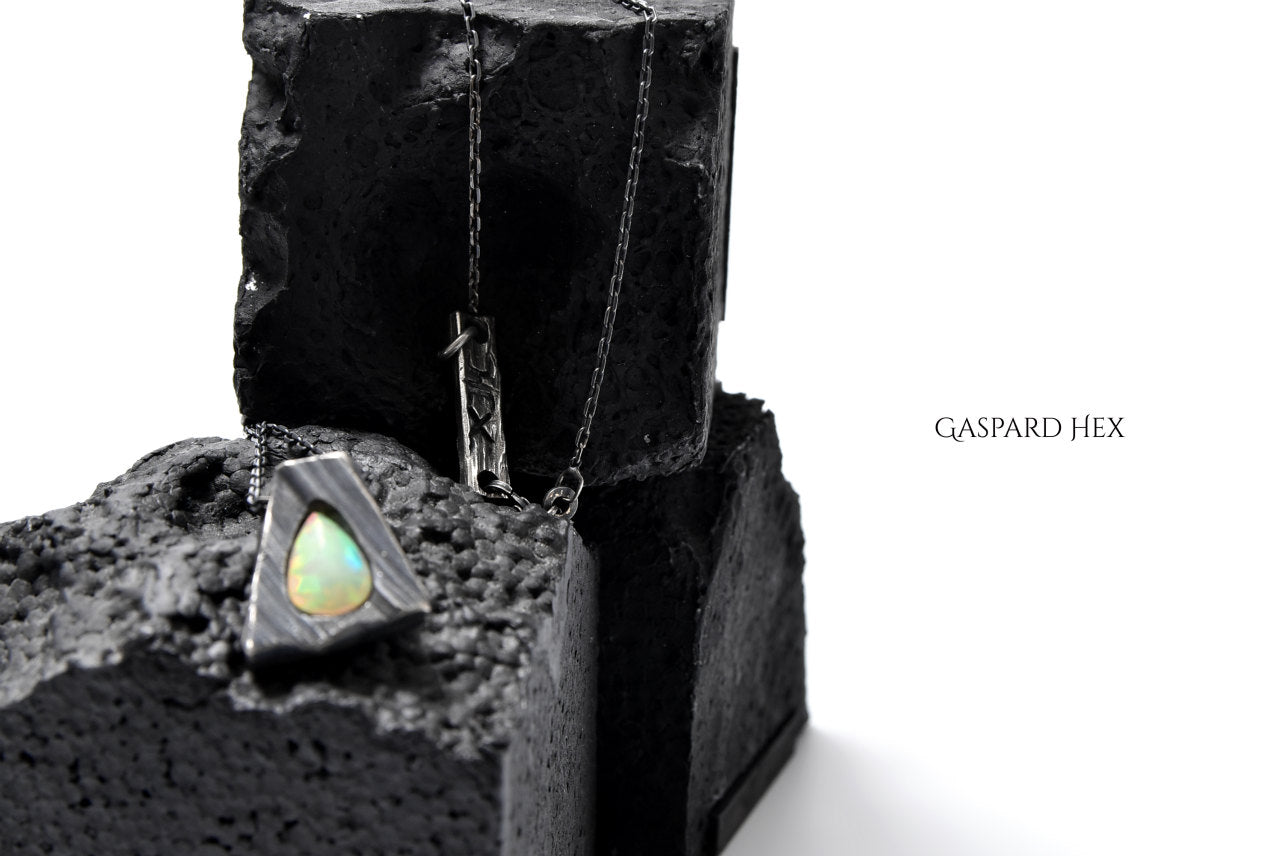GASPARD HEX Faceted Opal Pendant Drop Shape