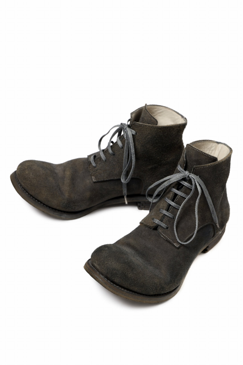 画像をギャラリービューアに読み込む, prtl "one make" Lace Up Boots (JAPAN Cow Reversed Leather / Hand Dyed BLACK)
