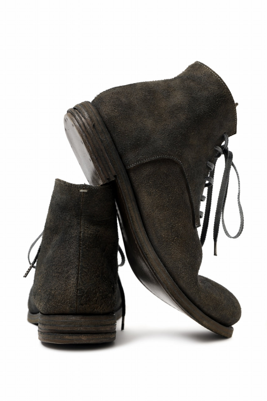 画像をギャラリービューアに読み込む, prtl "one make" Lace Up Boots (JAPAN Cow Reversed Leather / Hand Dyed BLACK)