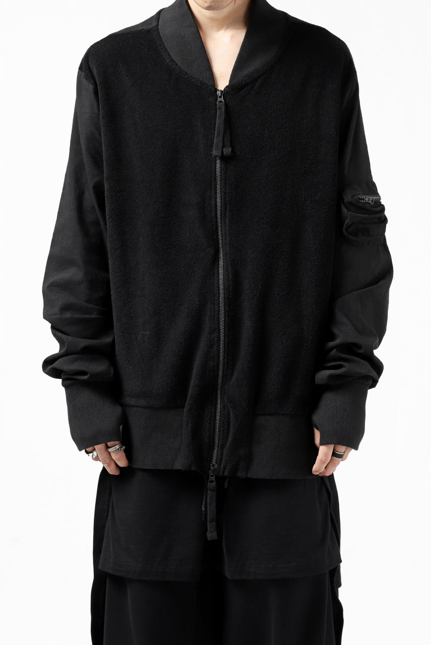 画像をギャラリービューアに読み込む, thomkrom MA-1 JACKET / SOFT FROTTEE (BLACK)