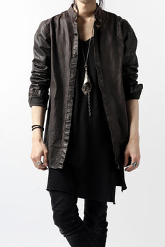 Load image into Gallery viewer, ISAMU KATAYAMA BACKLASH exclusive LEATHER SHIRT / ITALY SHOULDER 0.6mm (DARK GREY)