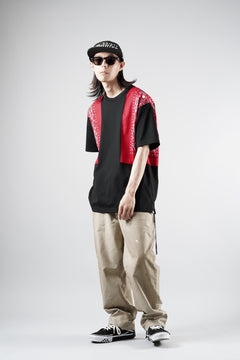 画像をギャラリービューアに読み込む, mastermind JAPAN BANDANA SS TEE / REGULAR FIT (BLACK x RED)