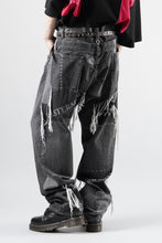 画像をギャラリービューアに読み込む, MASTERMIND WORLD PATCHWORK JACQUARD STRAIGHT DENIM PANTS (BLACK)