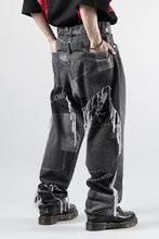 画像をギャラリービューアに読み込む, MASTERMIND WORLD PATCHWORK JACQUARD STRAIGHT DENIM PANTS (BLACK)