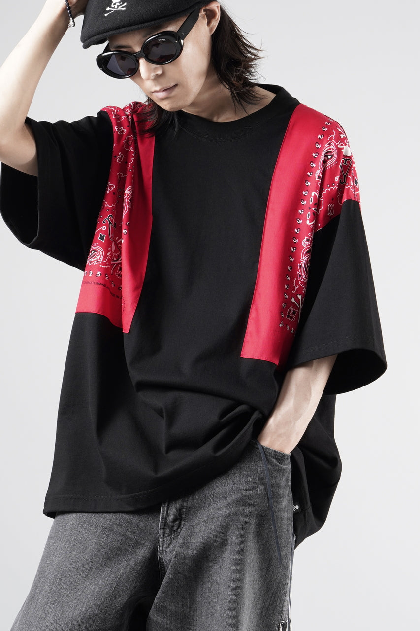 画像をギャラリービューアに読み込む, mastermind JAPAN BANDANA SS TEE / BOXY FIT (BLACK x RED)