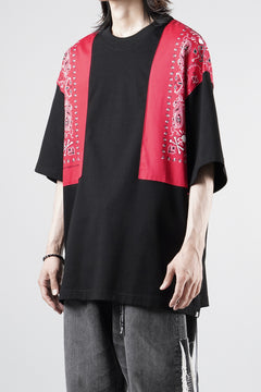 画像をギャラリービューアに読み込む, mastermind JAPAN BANDANA SS TEE / BOXY FIT (BLACK x RED)
