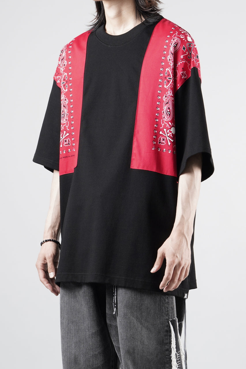 画像をギャラリービューアに読み込む, mastermind JAPAN BANDANA SS TEE / BOXY FIT (BLACK x RED)