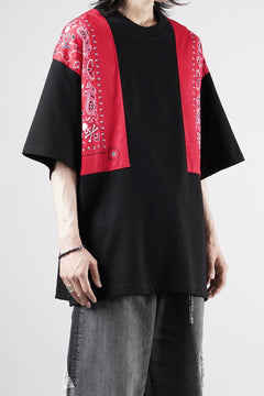 画像をギャラリービューアに読み込む, mastermind JAPAN BANDANA SS TEE / BOXY FIT (BLACK x RED)