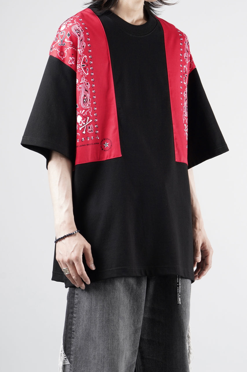 画像をギャラリービューアに読み込む, mastermind JAPAN BANDANA SS TEE / BOXY FIT (BLACK x RED)