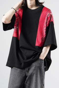 画像をギャラリービューアに読み込む, mastermind JAPAN BANDANA SS TEE / BOXY FIT (BLACK x RED)